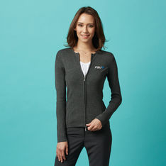 Viscose Nylon Blend Two-Way Zip Sweater