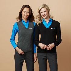 Ladies V Neck Viscose Nylon Knit Jumpers