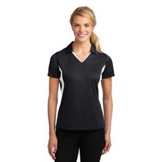 Ladies Micropique Polyester Sport Wick Side Blocked Design