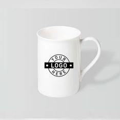 White Ceramic Mug with Gold Trim