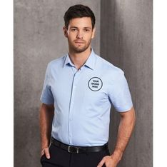 Mens CVC Oxford Short Sleeve Shirt Australia