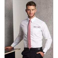 Mens Self Stripe Long Sleeve Cotton Polyester Business Shirt