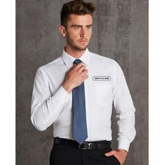 Mens Mini Herringbone Long Sleeve Shirt