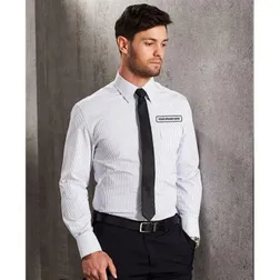 M7200L Ticking Stripe Button-Up Shirts With Stretch - Benchmark Range
