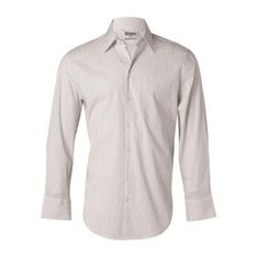 Mens Ticking Stripe Long Sleeve Shirt With Stretch