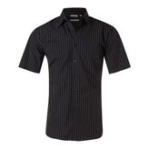 Men's Cotton Polyester Pin Stripe Short Sleeve Shirt