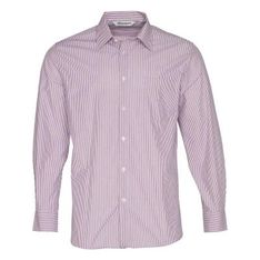 Balance Stripe Cotton Polyester Long Sleeve Mens Shirt