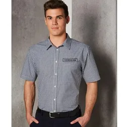 M7300S Gingham Check Short Sleeve Business Shirts