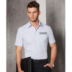 Mens 60% Cotton 40% Polyester Mini Check Shirts
