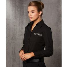 Ladies Nano Tech Long Sleeve Cotton Polyester Shirt
