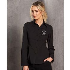 Ladies Cotton Rich Stretch Long Sleeve Business Shirt