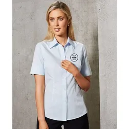 M8100S Ladies Woven Stripe Button-Up Shirts - Benchmark Range