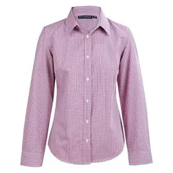 Ladies Two Tone Gingham Long Sleeve Workwear