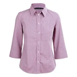 Ladies 60 Cotton 40 Polyester Gingham Shirt