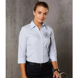 M8360Q Ladies Mini Check Business Shirts - Benchmark Range