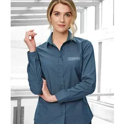 M8400L Ladies Ascot Dot Jacquard Long Sleeve Business Shirts