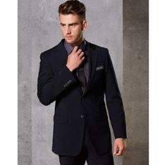Mens Wool Blend Stretch Two Button Jacket