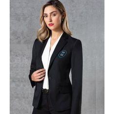 Ladies Wool Blend Stretch One Button Jacket