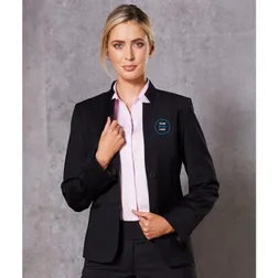 M9202 Ladies Wool Blend Reverse Lapel Suit Jackets With Stretch