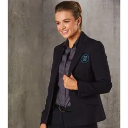 M9205 Ladies Poly/Viscose Single Button Cropped Suit Jackets With Stretch