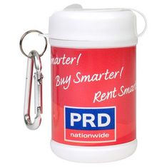 Pop Top Lid Hygiene Wipes Canister With Carabiner