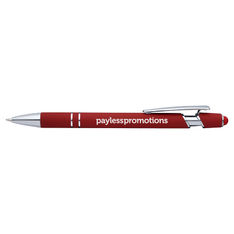 Grid Metal Stylus Ballpoint Pen with Rubberised Grip