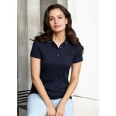 Ladies Aston Cotton Jersey Knit Polo with Contrast Panels