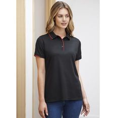 Focus Ladies Cotton Backed Pique Polo with Contrast Side Panels