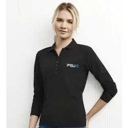 P400LL Ladies Crew Long Sleeve Logo Polo Shirts