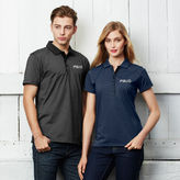 Mens Shadow Stripe Cross Dyed Cotton Blend Office Polo