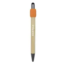 Click Action Bamboo Ballpoint Pen with Stylus