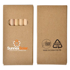 Six Mini Lead Free Coloured Pencils Cardboard Set