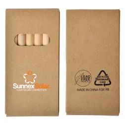 Six Mini Lead Free Coloured Pencils Cardboard Set