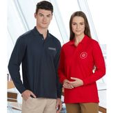 Unisex Poly Cotton Long Sleeve Polo with UPF Sun Protection