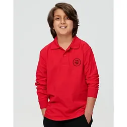 PS12K Kids Traditional Poly/Cotton Long Sleeve Logo Polos