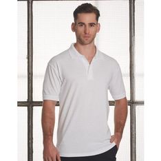 Mens Tight Pique Knit Polo Cotton Polyester Blend