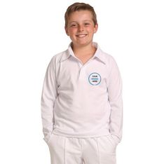 Long Sleeve Kids Cricket Polo with Raglan Sleeves
