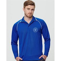 CoolDry Mesh Long Sleeve Raglan Polo for Men