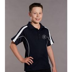 Kids TrueDry Micromesh Contrast Panel Short Sleeve Polo