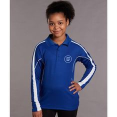 TrueDry Cotton Backed Kids Long Sleeve Sports Polo