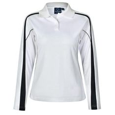 Ladies Long Sleeve Cotton Backed Micromesh Polo