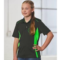160gsm Interlock Polyester Youth Polo With Side Mesh