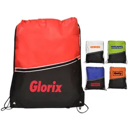 RB1013 Non-Woven Custom Library Bags With Zipped Front Pocket And Drawstrings