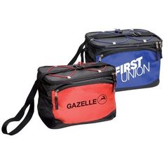 Insulated Polyester Six Can Cooler With Zip Pocket