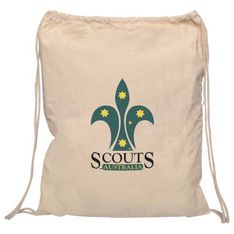 140gsm Cotton Drawstring Backpack for Book Loans