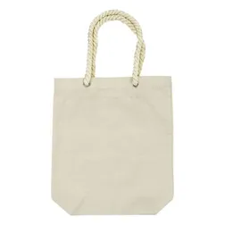 Calico Rope Handle Shopping Tote with Large Gusset