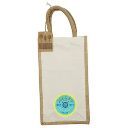 Jute Double Wine Bottle Holder with Branding