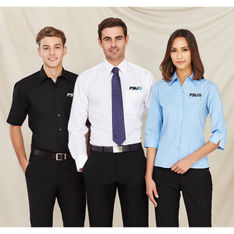 Mens Long Sleeve Poplin Shirt Office Workwear