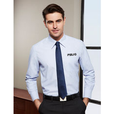 Ambassador Yarn Dyed Stripe Polyester Cotton Long Sleeve Dress Shirt