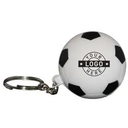 S33 Soccer Ball Keyring Black & White Imprinted Sports Stress Balls